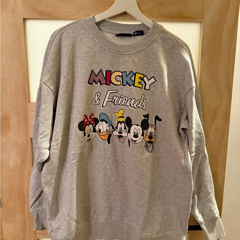Mickey & Friends Gray Crew Neck Sweater